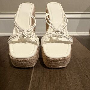 Chic White Platform Sandals